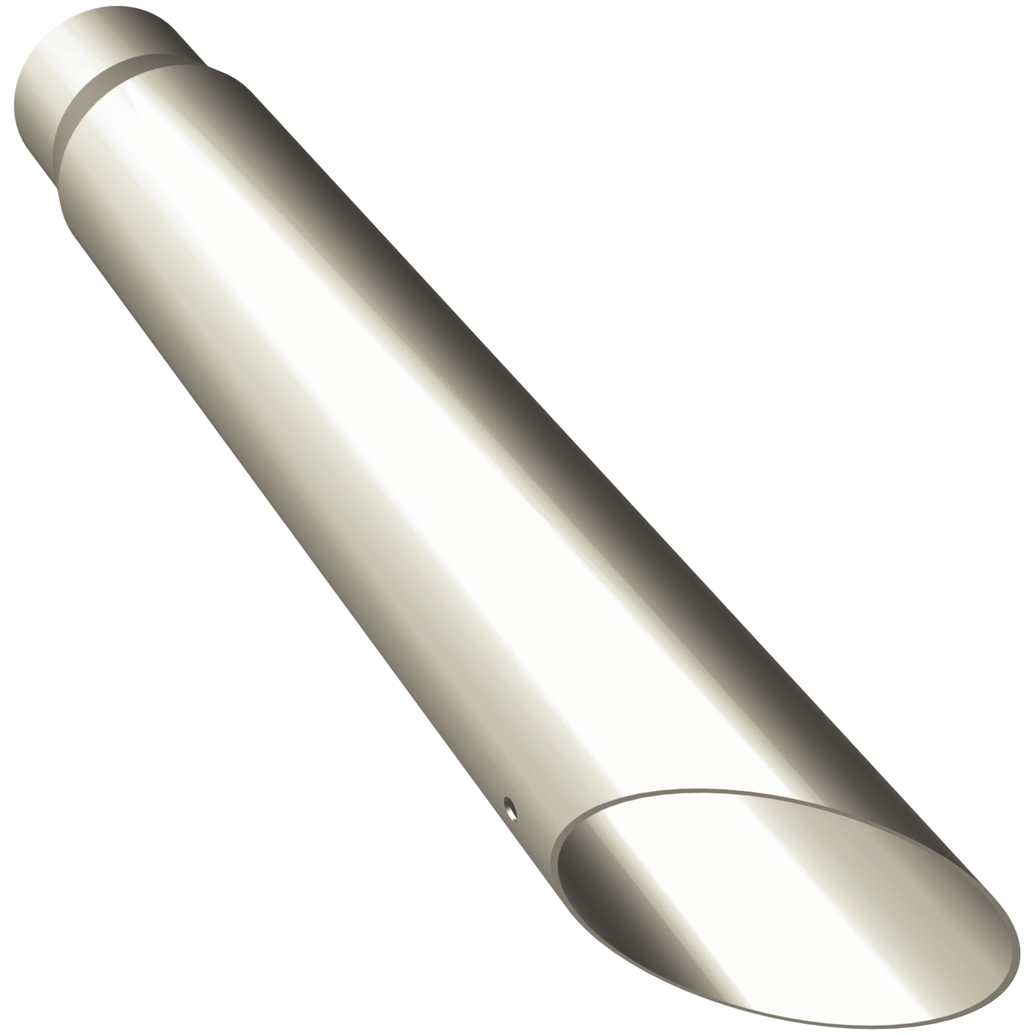 Polished Stainless Steel Weld-On Single Exhaust Tip Inlet Inside Diameter: 2.5"