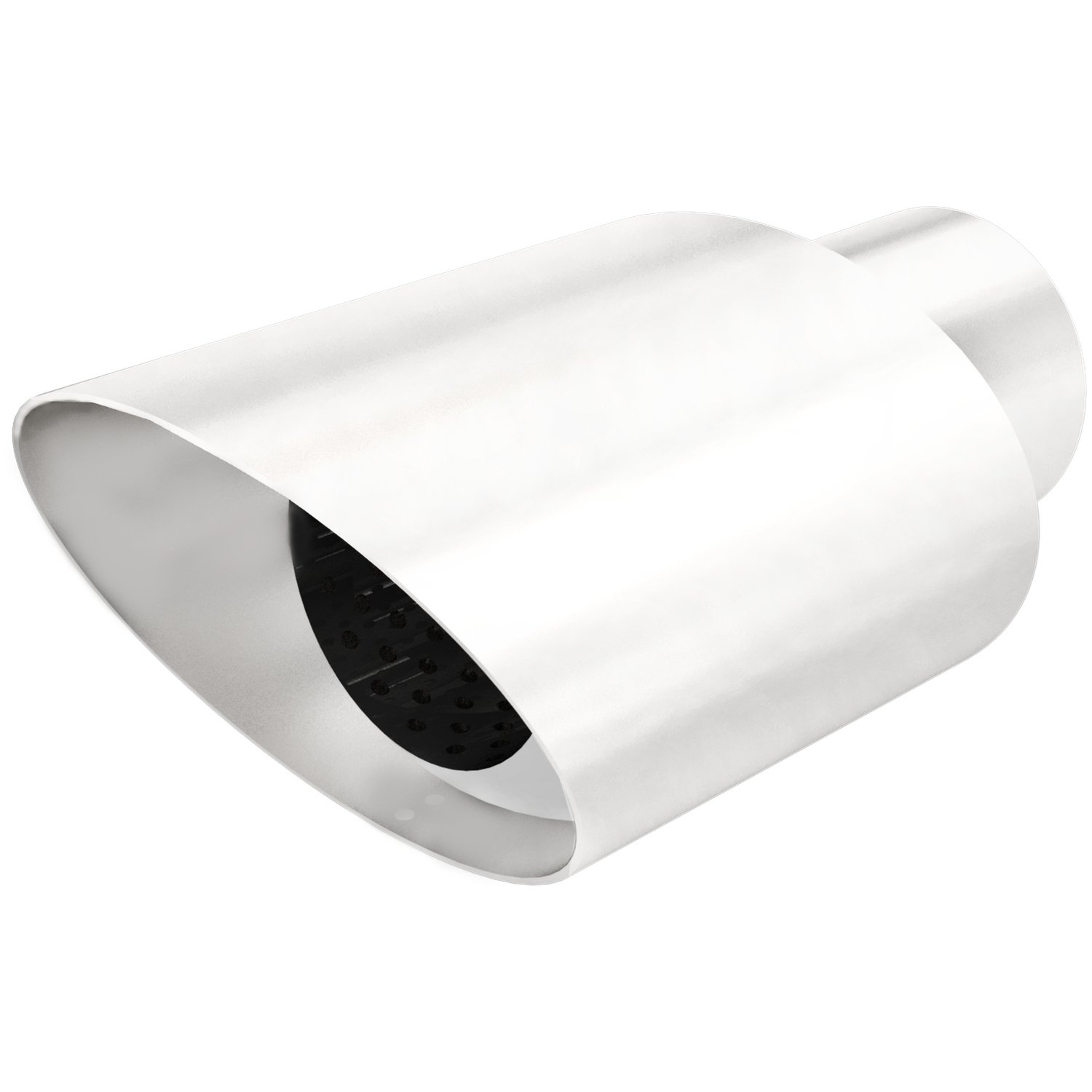 Polished Stainless Steel Weld-On Single Exhaust Tip Inlet Inside Diameter: 2.25"