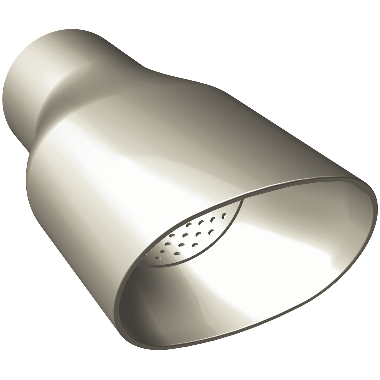 Polished Stainless Steel Weld-On Single Exhaust Tip Inlet Inside Diameter: 3"