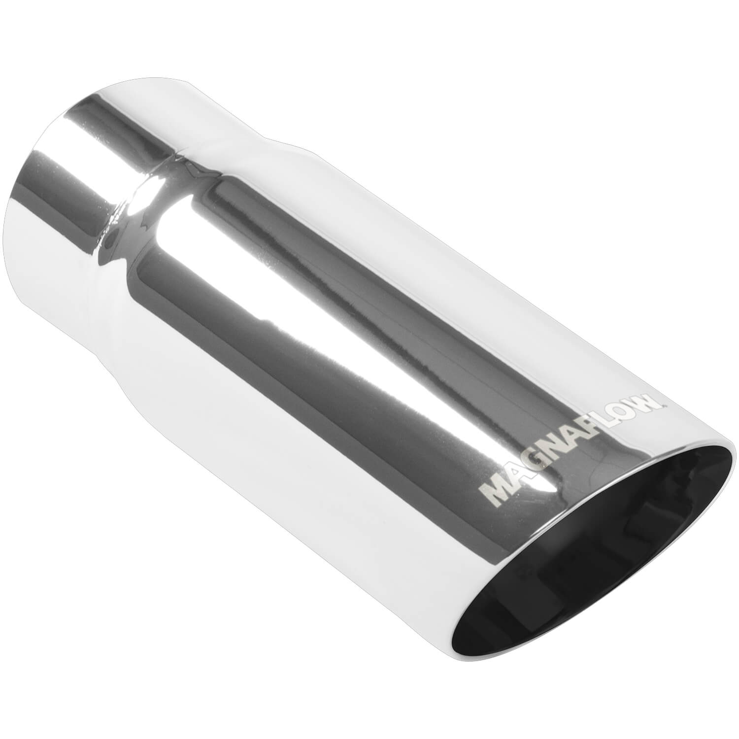 Polished Stainless Steel Weld-On Single Exhaust Tip Inlet Inside Diameter: 3"