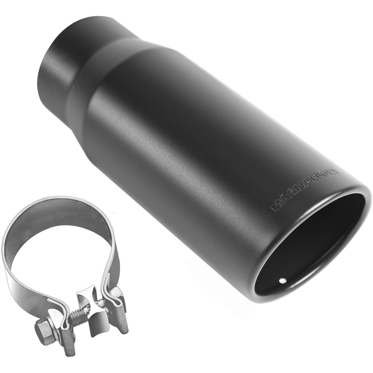 Polished Stainless Steel Clamp-On Single Exhaust Tip Inlet Inside Diameter: 3.5"