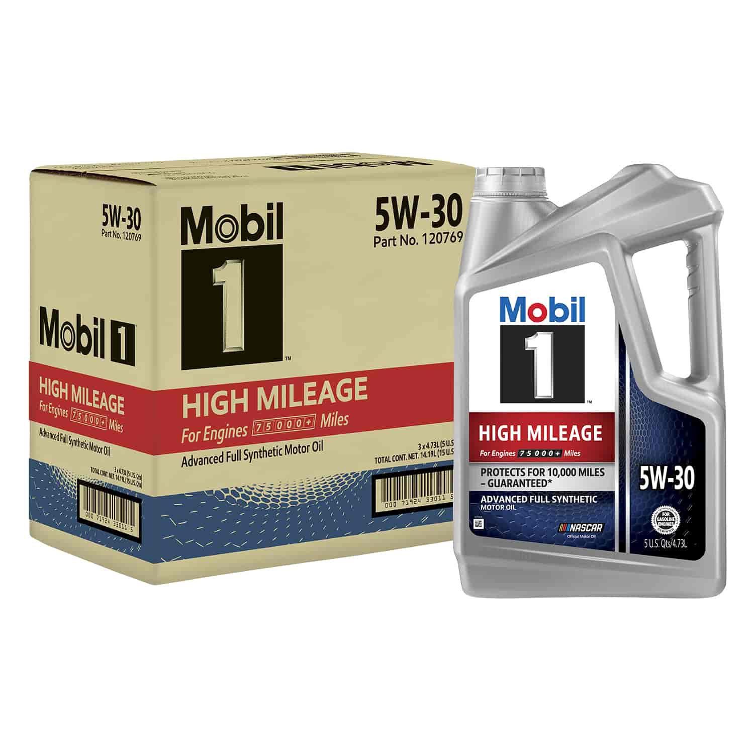 Mobil 1 : High Mileage Engine Oil 5W30 - JEGS High Performance