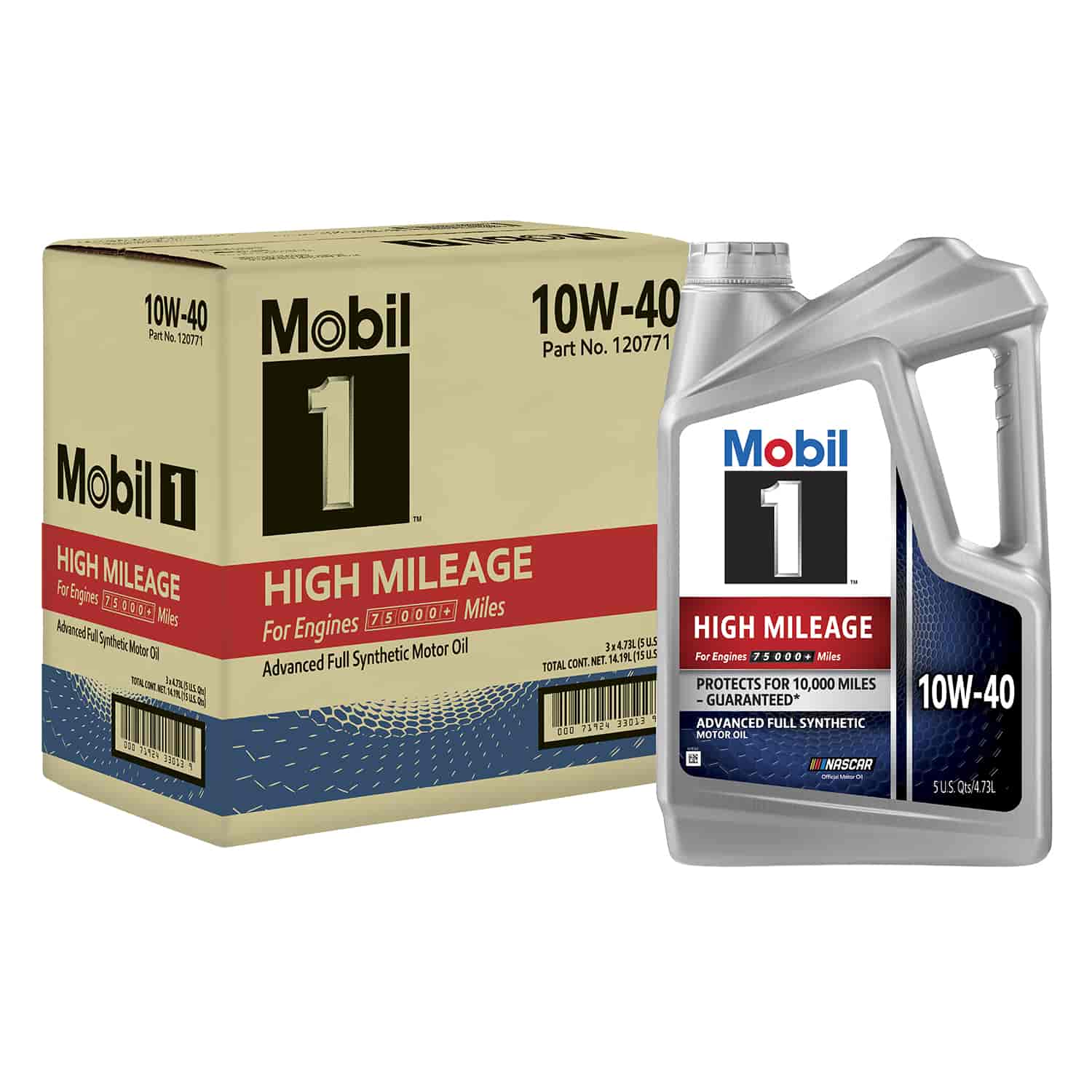 Mobil 1 : High Mileage Engine Oil 10W40 - JEGS
