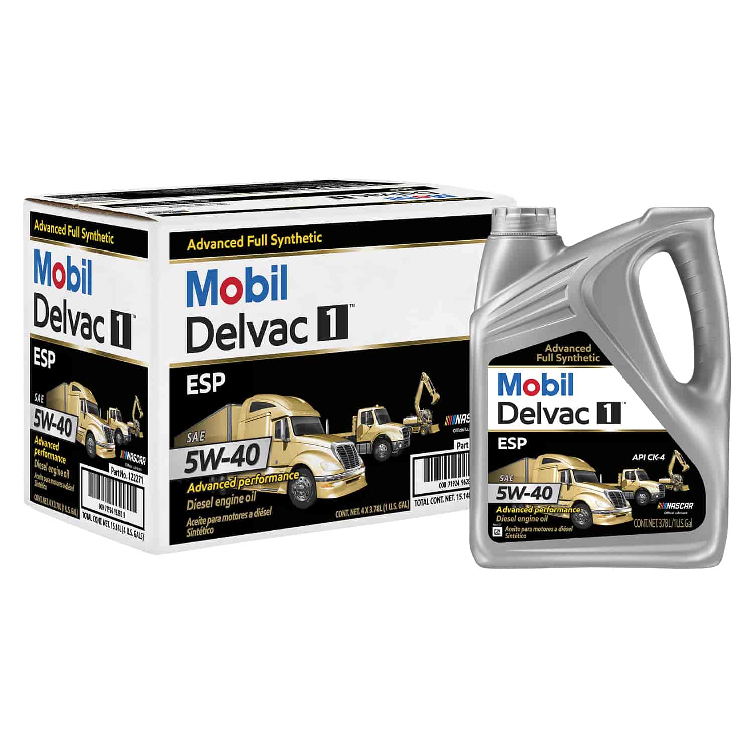 Mobil 122271-1: Delvac 1 ESP Full-Synthetic Diesel Engine Oil | 5W-40 | 1-Gallon  | Sold Individually - JEGS
