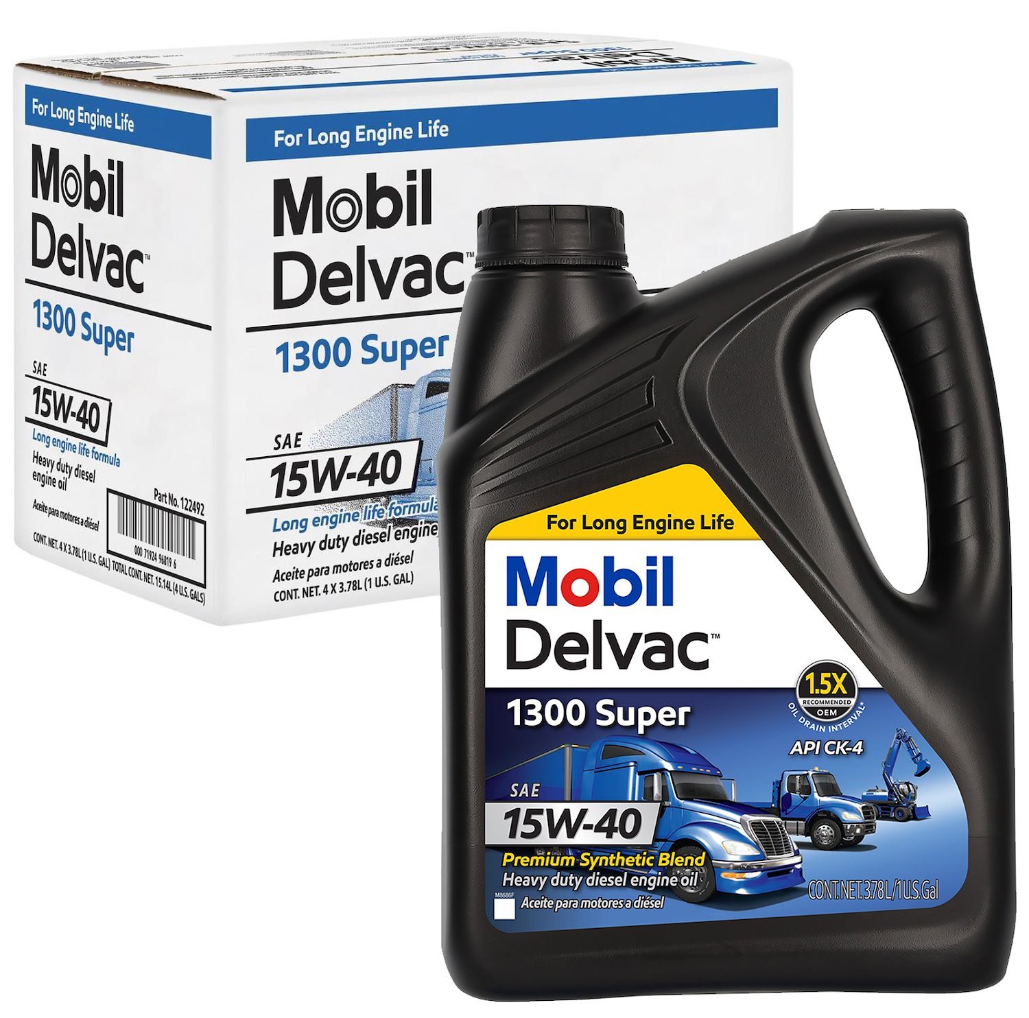 122492 Delvac 1300 Super 15W-40 Synthetic Blend Diesel