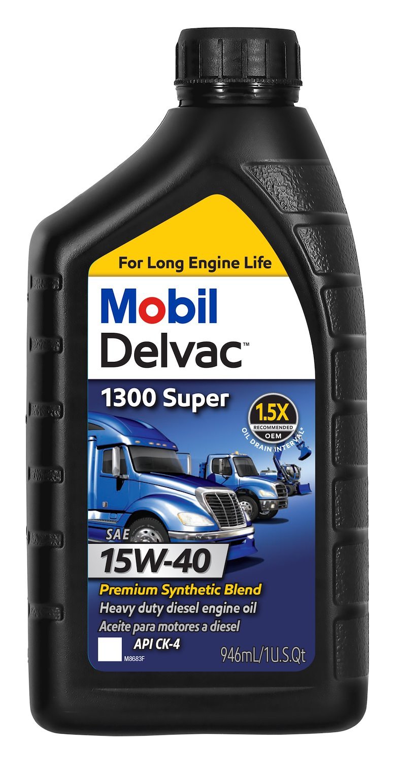 Mobil 1 122494-1: Delvac 1300 Super Synthetic Blend Diesel Oil | 15W-40 | 1-Quart  | Sold Individually - JEGS