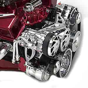 Deluxe Front Mount Serpentine Kit Drives Alternator, A/C & Power Steering