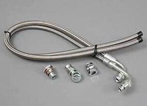 March Performance P327: Stainless Braided Power Steering Hose Kit
