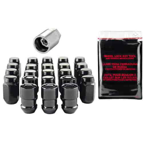 Jeep Black Chrome Acorn/Conical Seat Lug Nut Kit 1/2"-20 Thread Size