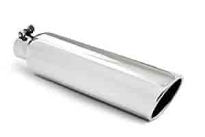Garage Parts; Exhaust Tip; 2.25 in. Inlet; 4 in. Outside Dia.; 16 in. Length; Angled Cut Rolled Edge