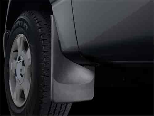 NO DRILL MUDFLAPS BLACK CADILLAC ESCALADE EXT 2007-2013 WILL NOT FIT WITH 22 INCH WHEELS; FITS MODEL