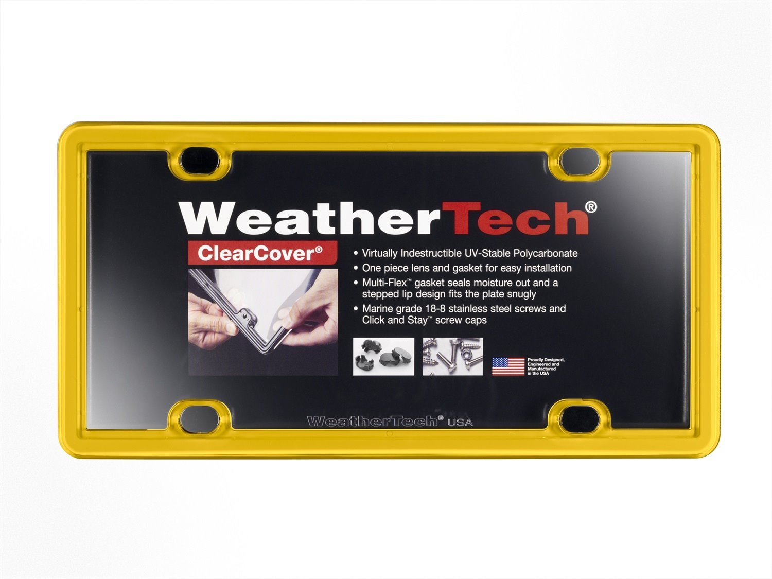 ClearCover License Plate Cover - Golden Yellow Frame