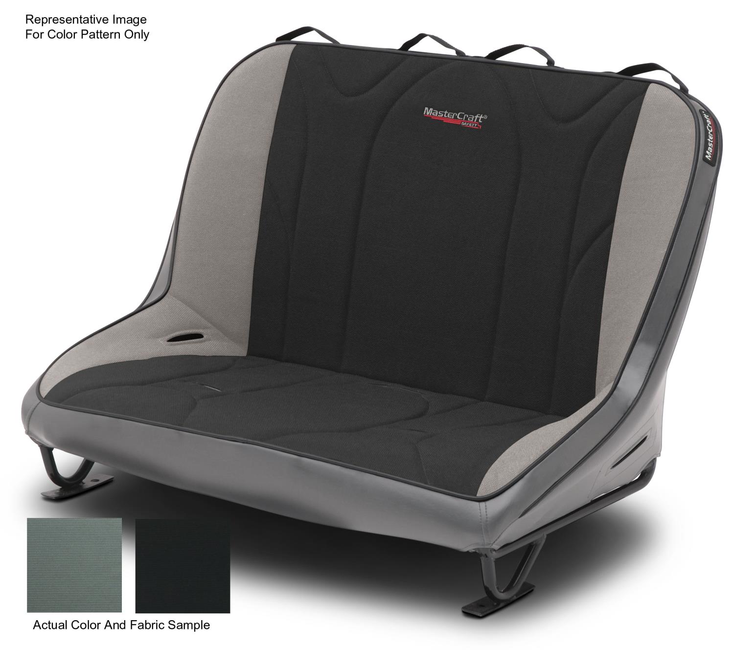 310197 40 in. Rubicon Rear Bench w/o Headrest, 1997-2002 Jeep TJ, Smoke w/Black Center & Gray Side Panels