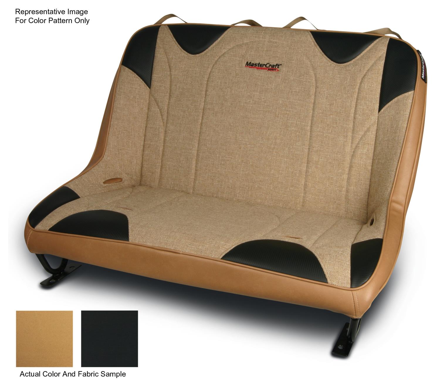 310268 40 in. Rubicon Rear Bench w/o Headrest, 1966-1977 Ford Bronco, Tan w/Brown Haze Center & Brown Haze Side Panels