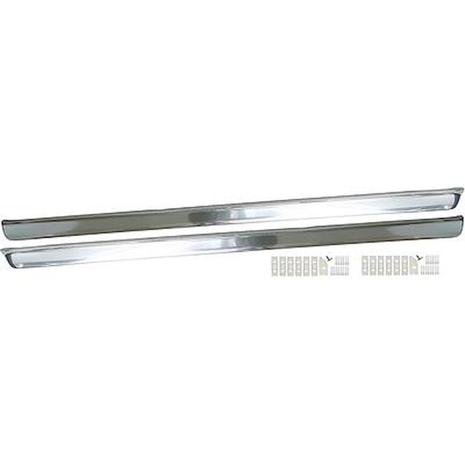 10176CD Rocker Panel Moldings 1967-68 Mustang; with Hardware; RH and LH; Pair