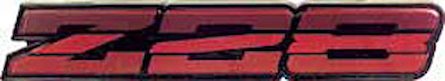 20544122 Rocker Panel Emblem 1985-87 Camaro Z28; Tri-Color Dark Red