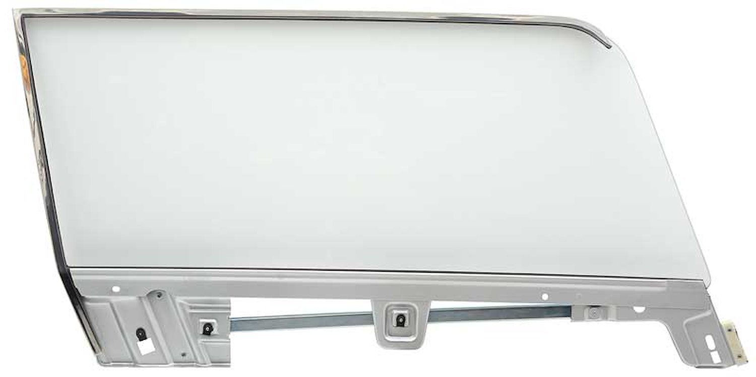 21410DRCK Door Glass Assembly 1967-68 Mustang, Cougar; Coupe; Clear Glass; Passenger Side