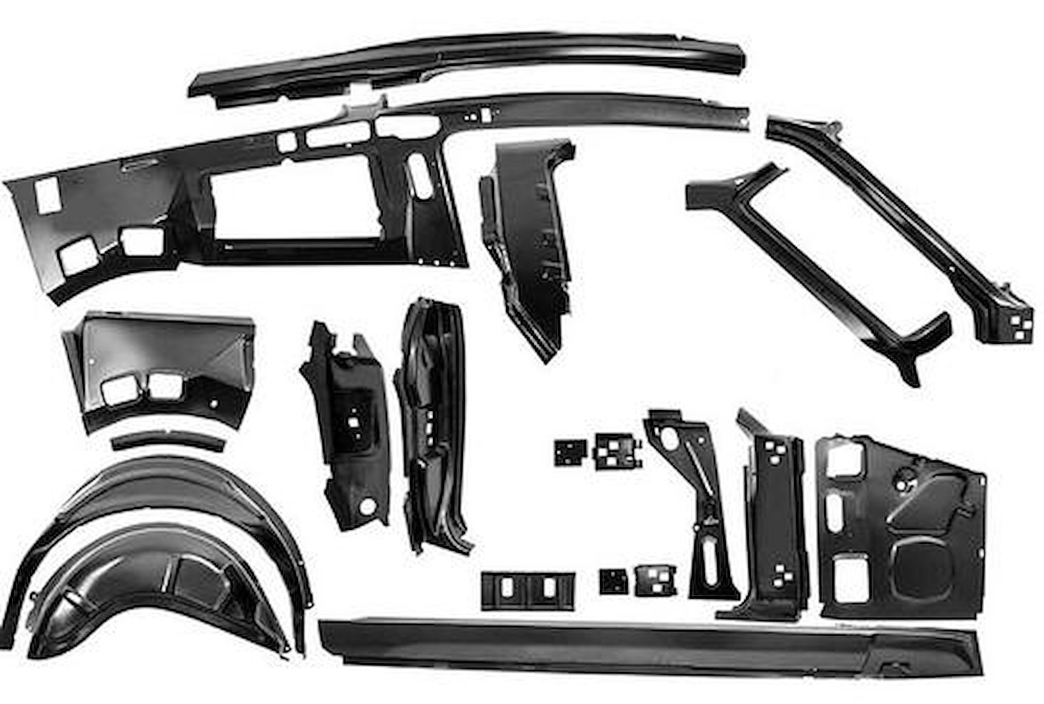 28301B Quarter Door Frame Component Set-1967-68 Mustang Fastback; Passenger Side