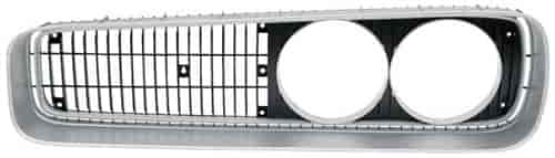 Front Grille Assembly 1970 Dodge Coronet, Super Bee - Silver Finish w/Black Accents - Driver Side