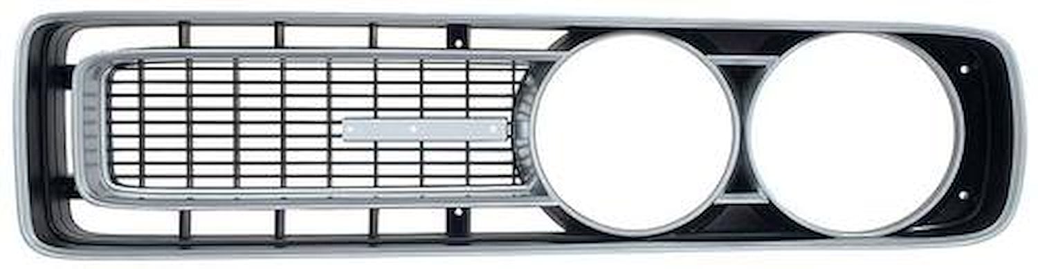 3442379 Front Grill 1971 Charger; Black/Silver; Black; Drivers Side