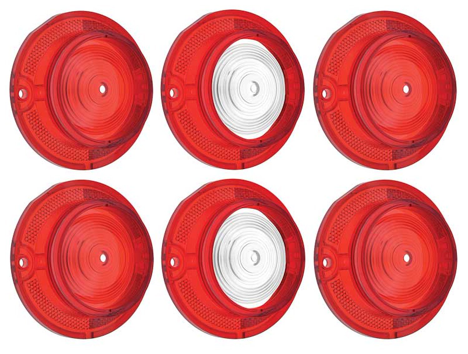 881259 Tail Lamp and Back Up Lamp Lens Set 1963 Impala; 6 Piece Set