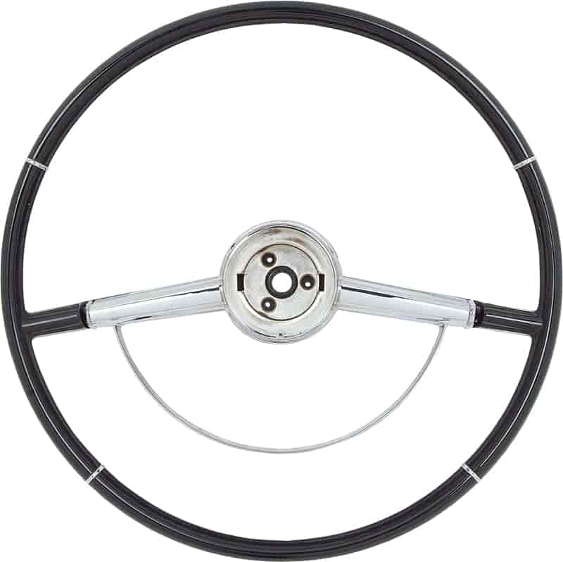 1964 64 Chevy Impala Steering Wheel Chrome Horn Ring Button Center Cap Asse...