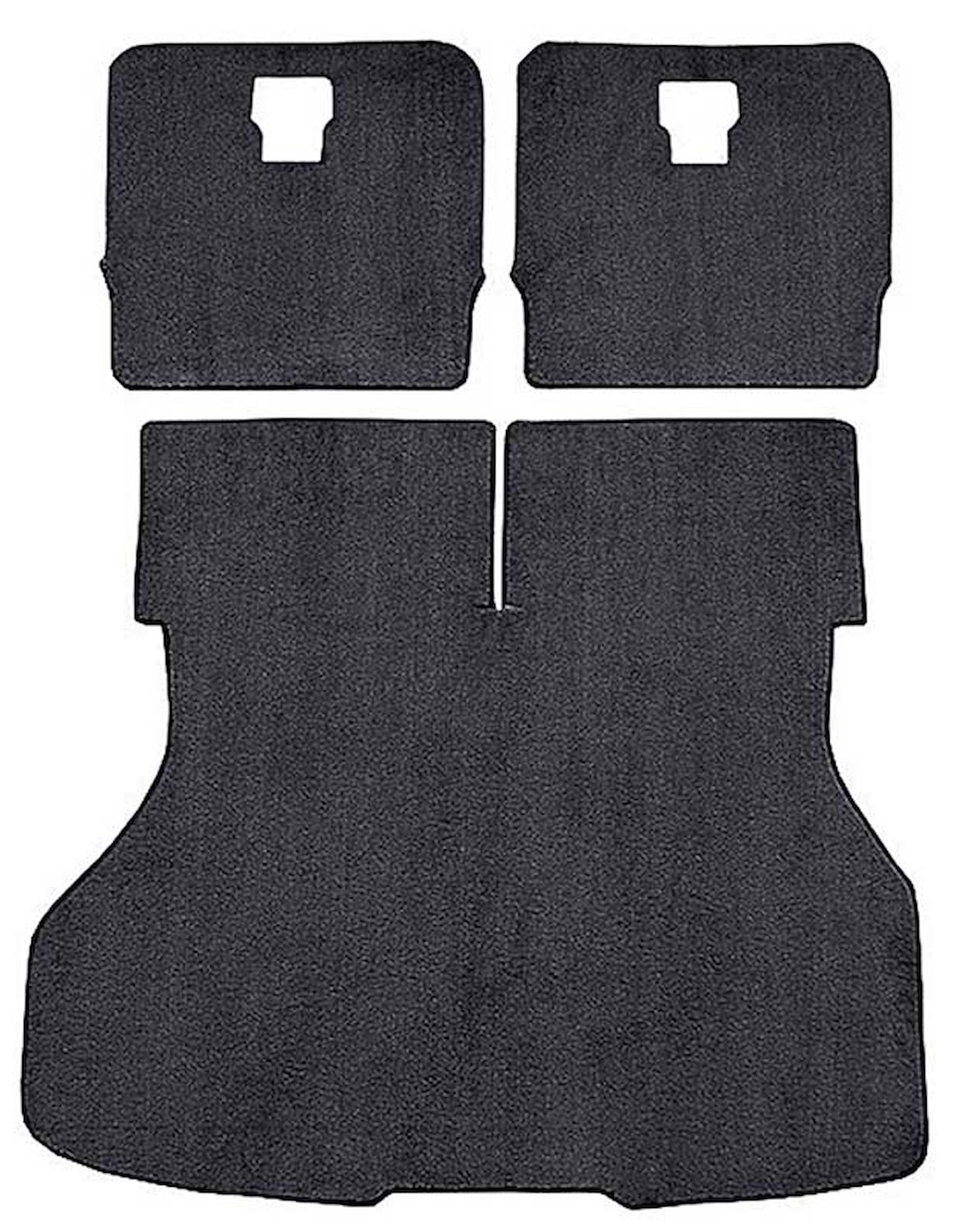 A4026B13 Rear Cargo Area Cut Pile Carpet Set With Mass Backing 1987-93 Mustang Hatchback; Ebony