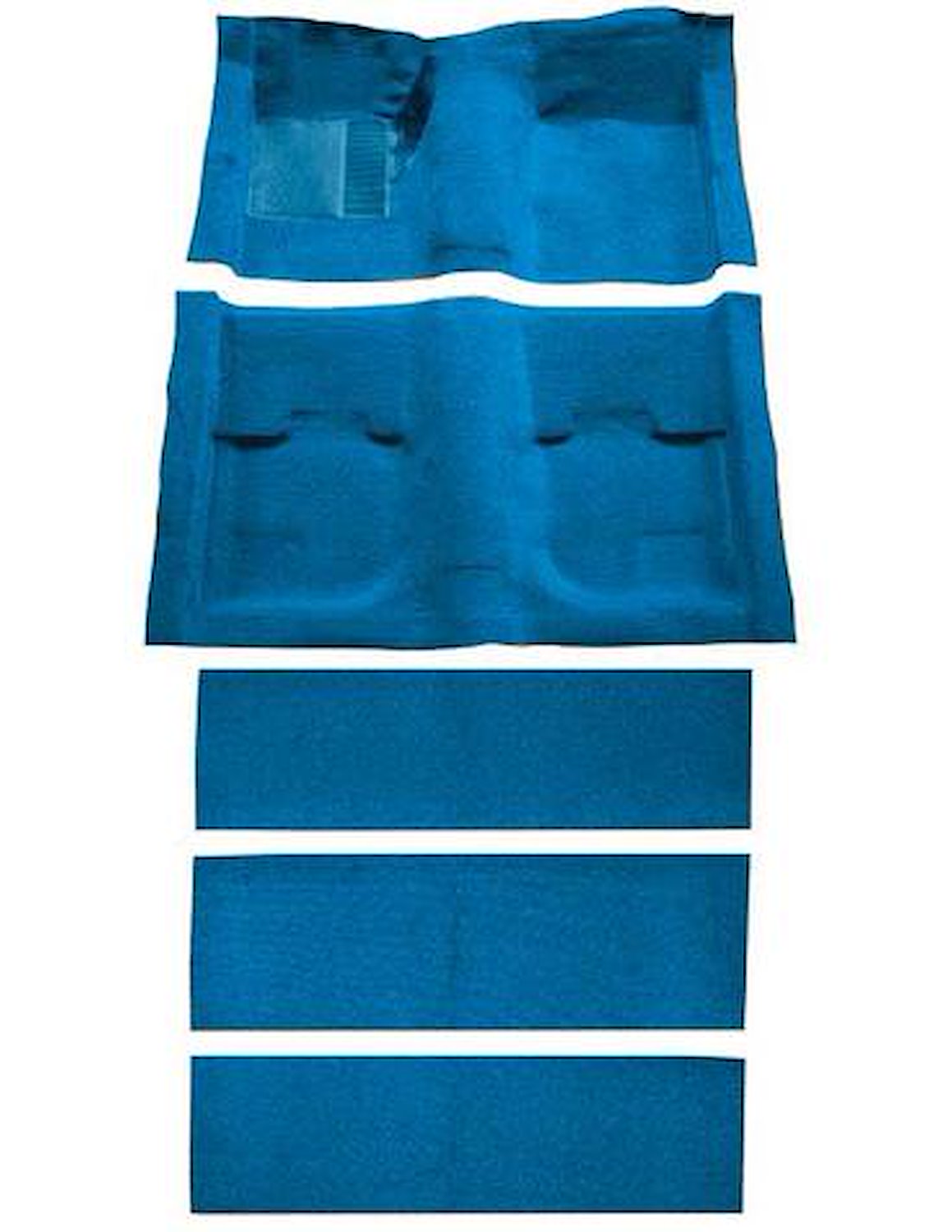 A4055B41 Nylon Loop Floor & Fold Down Carpet Set With Mass Backing 1969-70 Mustang Fastback; Medium Blue