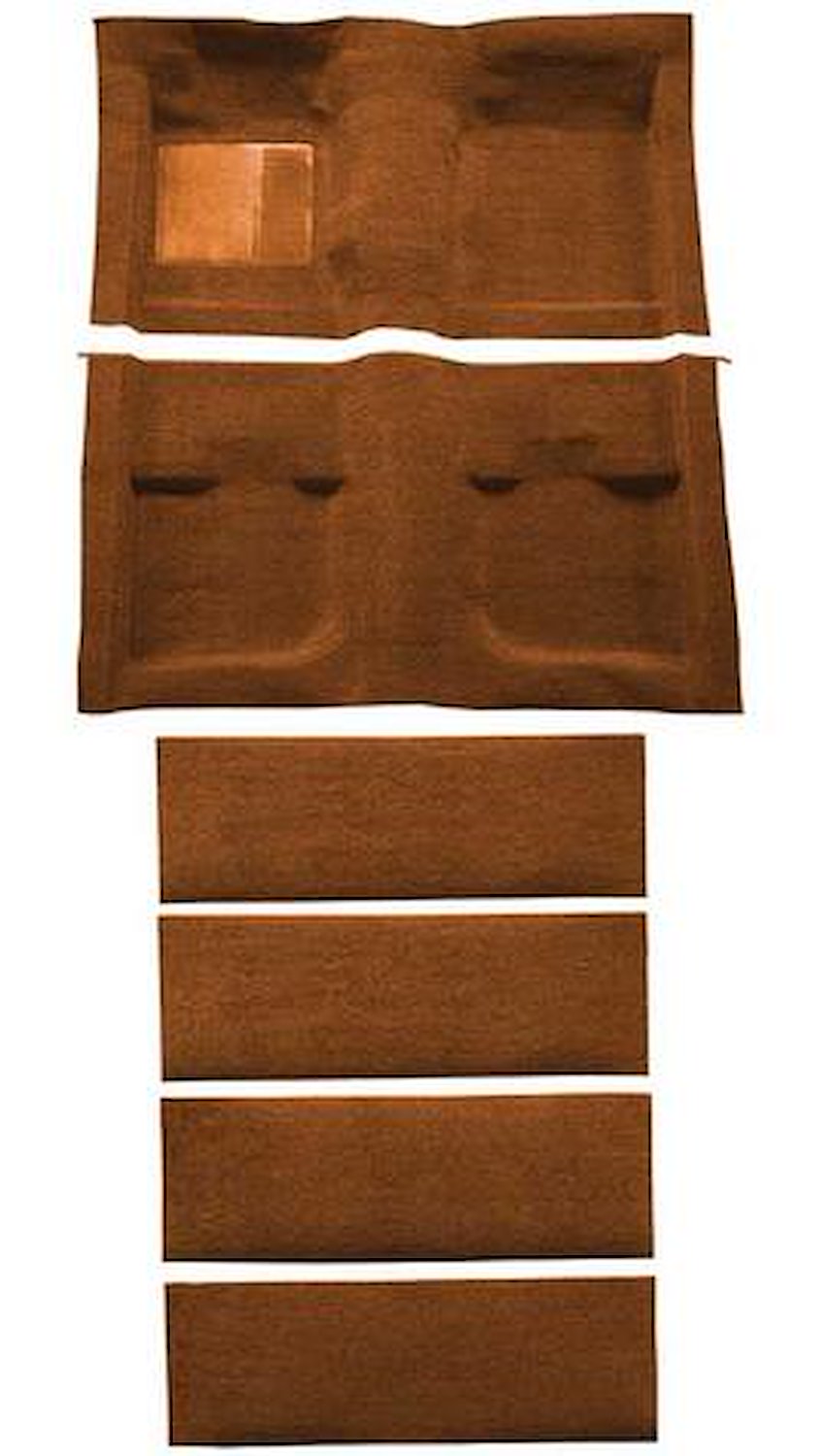 A4061A29 Nylon Loop Floor and Fold Down Seat Carpet Set 1971-73 Mustang Fastback; Ginger