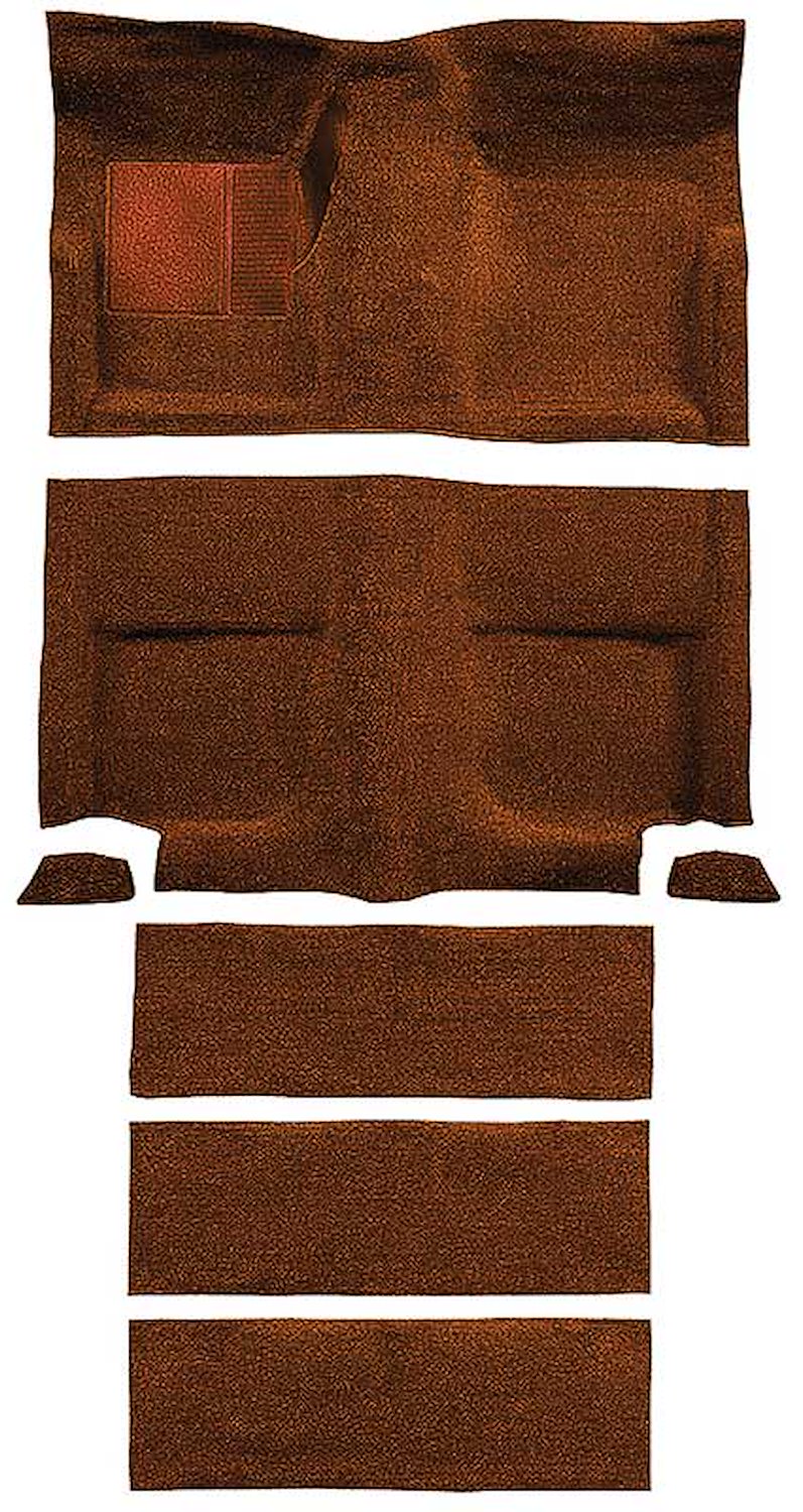 A4099A49 Molded Carpet Set 1965-68 Mustang; Fastback; Nylon Loop; Floor and Fold Down Seat; Emberglow