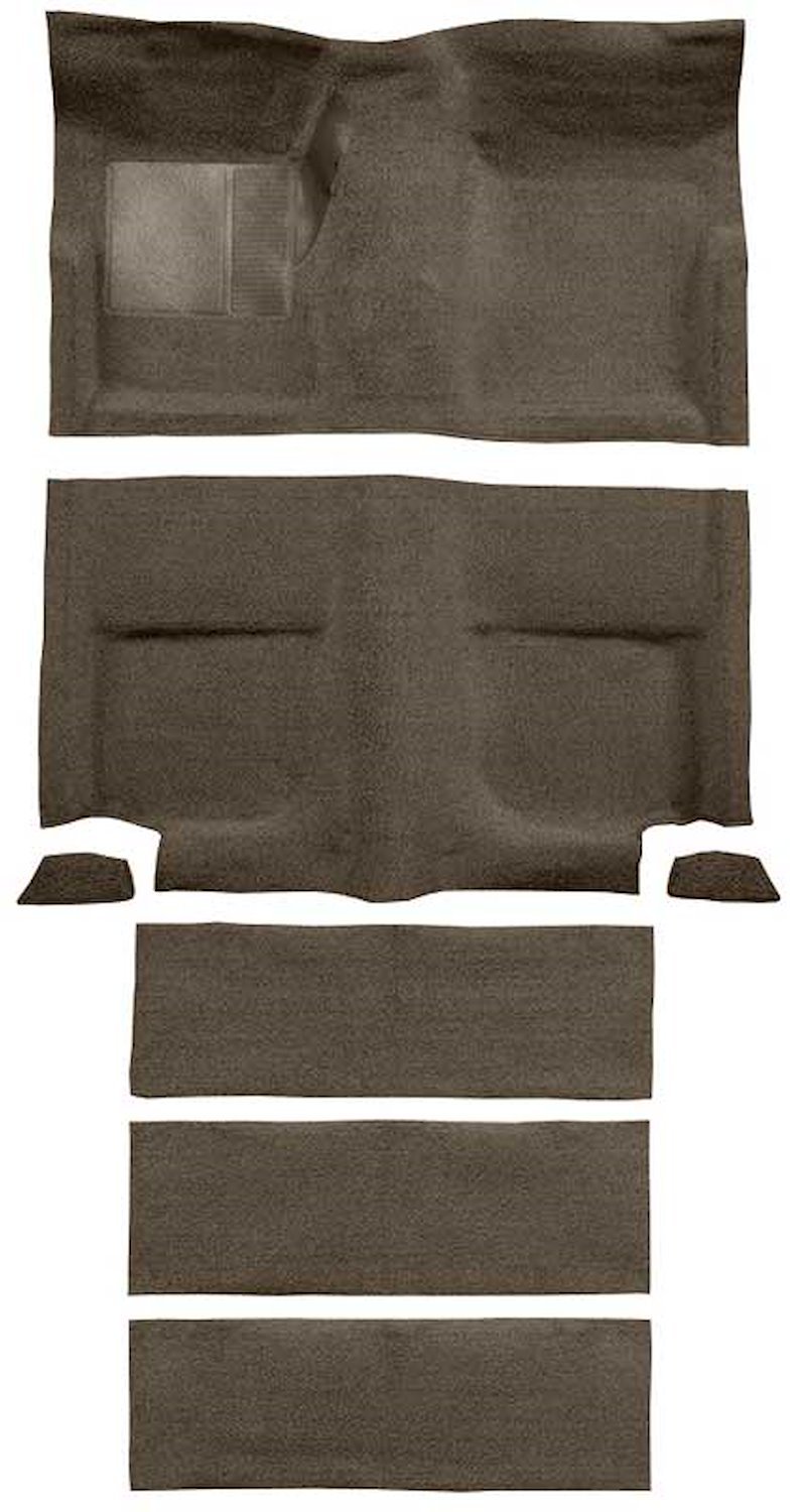 A4102A07 Passenger Area and Rear Fold Down Seat Loop Carpet Set 1965-68 Mustang Fastback; Parchment