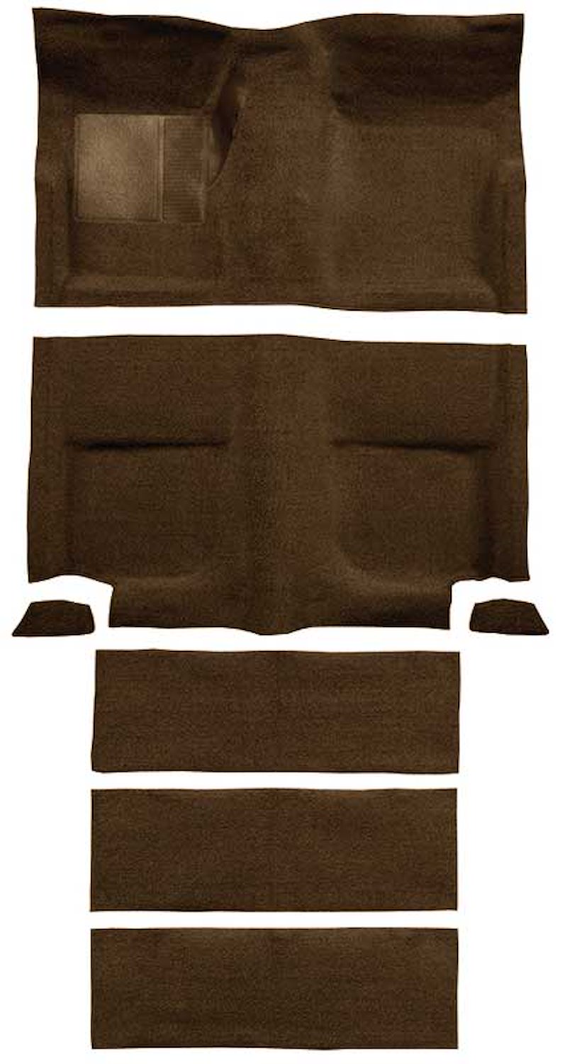 A4102A18 Passenger Area and Rear Fold Down Seat Loop Carpet Set 1965-68 Mustang Fastback; Dark Saddle