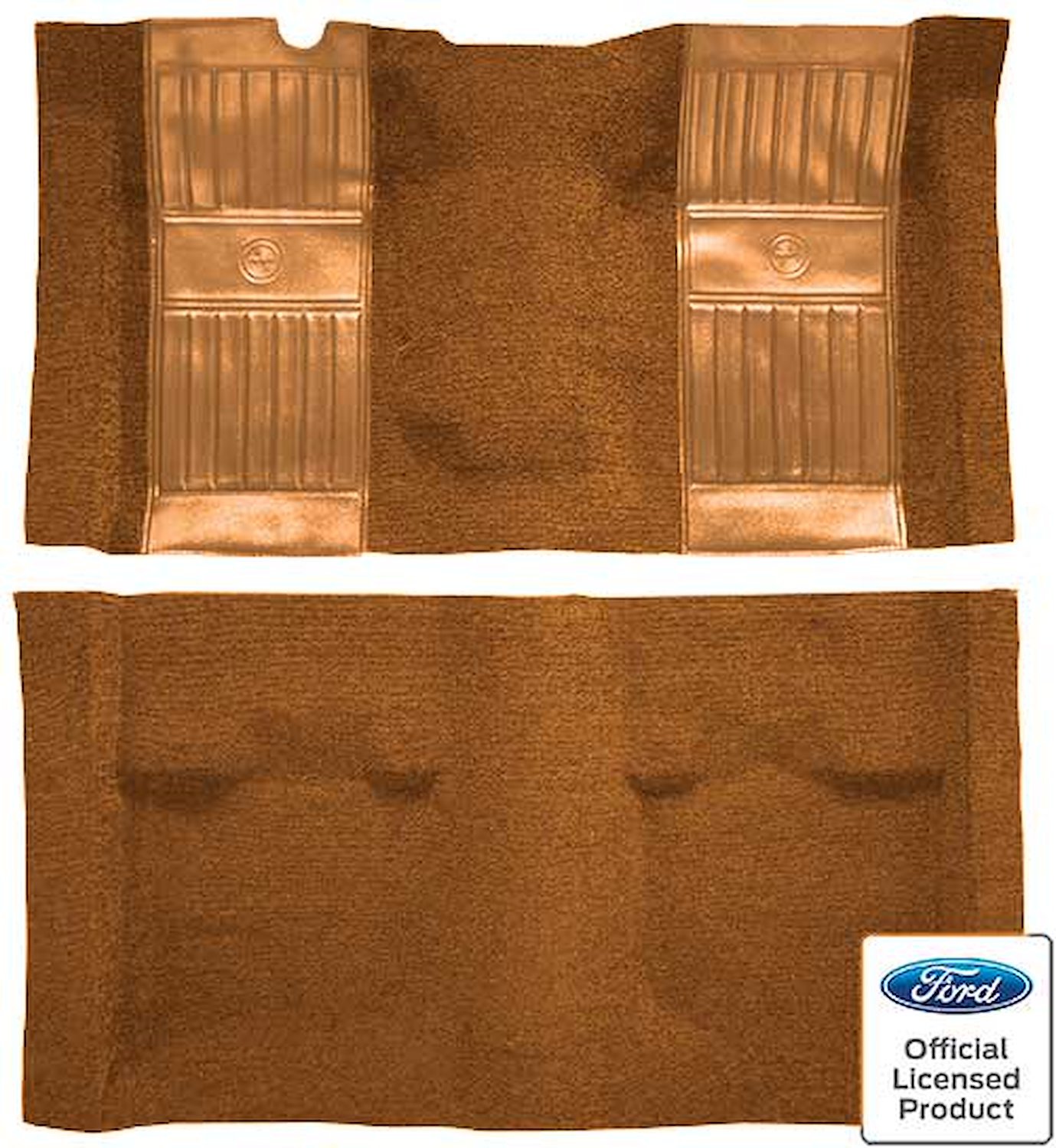 A4105A69 Passenger Area Nylon Loop Carpet Set 1969 Mustang Mach 1; Medium Saddle With Medium Saddle Inserts