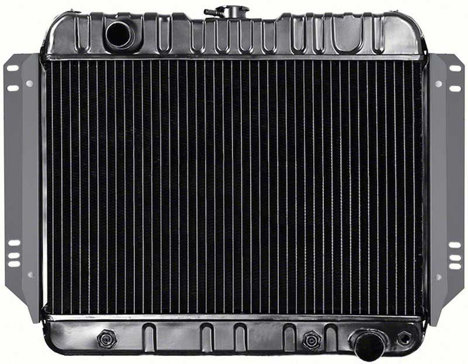 CRD1123A Radiator-1962-70 Chevy II/Nova 4 Cyl W/ AT-3 Row (15" X 18-1/2" X 2" Core) Brass/Copper Core