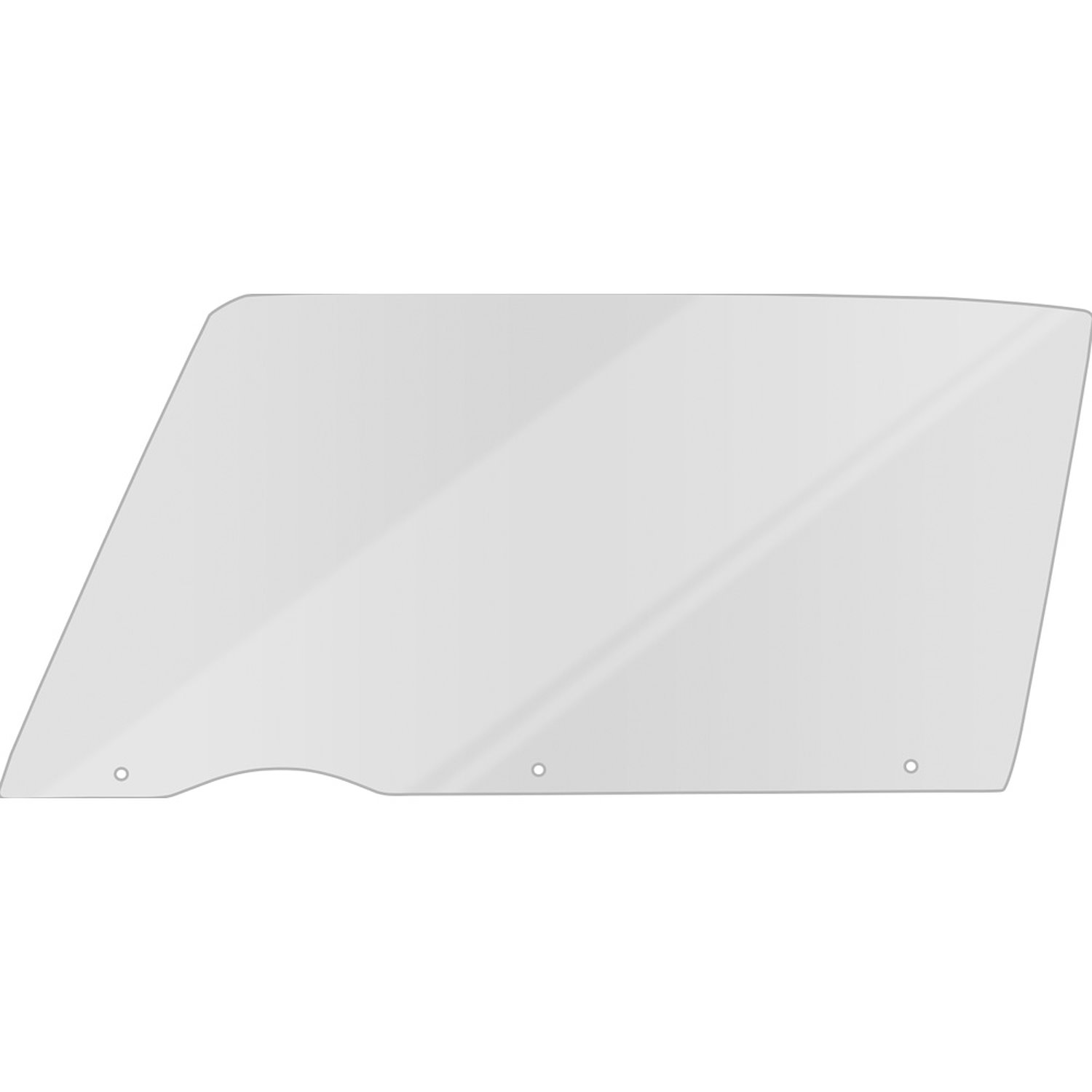 FD3659C Front Door Glass; 1965-66 Impala/Full Size; 2 Door Hardtop; RH; Clear