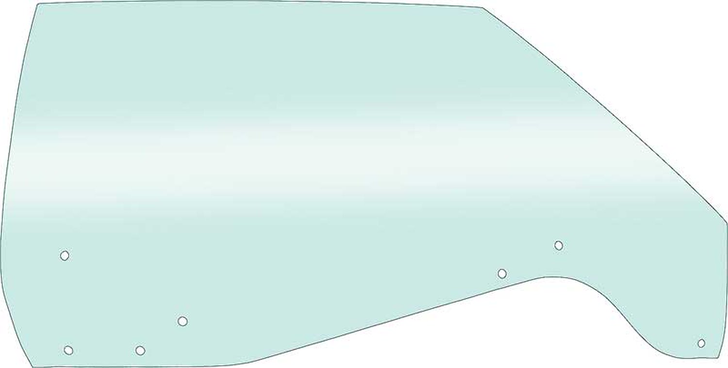 FD4146T Front Door Glass; 1969 Impala / Full-Size; 2 Door Hardtop / Convertible; RH; Tinted