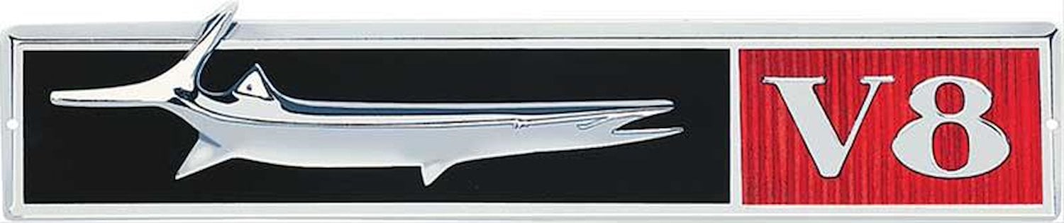 PS500112 Metal Sign PhotOrealistic; Barracuda V8 Logo; Measures 18" X 4"