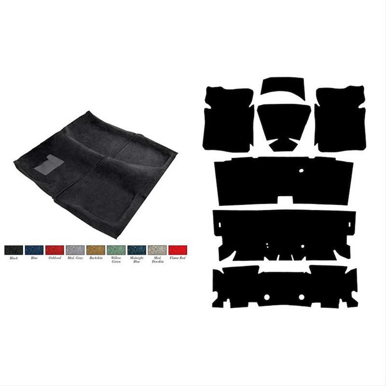 R2102M Molded Carpet And Underlay Set 1970-73 Camaro/Firebird; For 4-Speed Transmission; Red