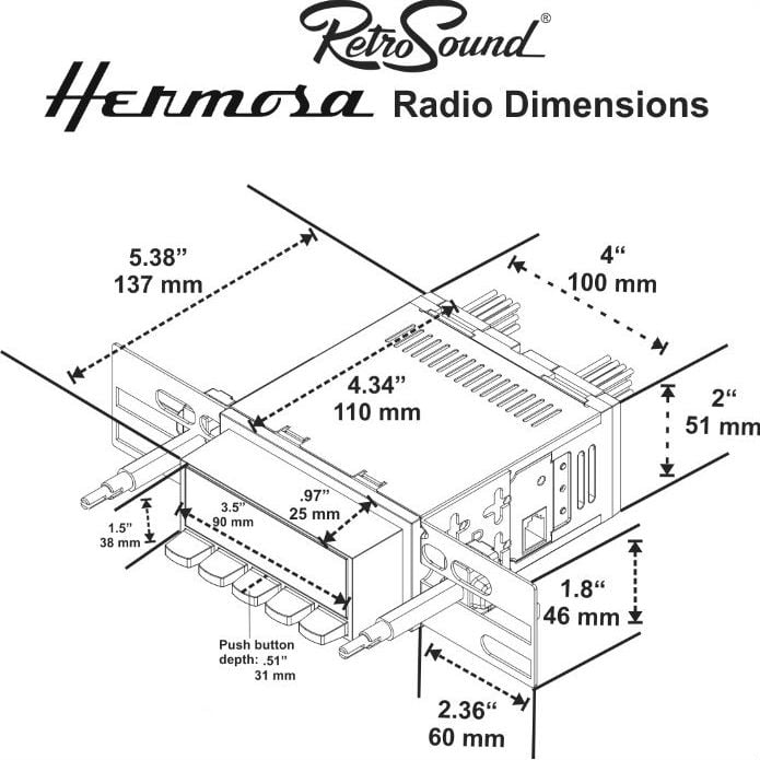 HC-M2-308-309-39-78 Motor 2B Radio w/Chrome Face &