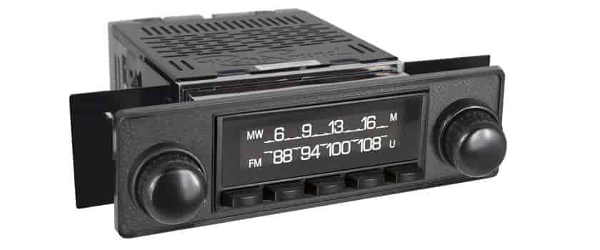 Retro Sound LAB1A4033696 [LAB-M1A-403-36P-96P]: Laguna Radio | Black Face,  Black Bezel with Black Plastic Knobs | 18 Watts x 4-Channel RMS Amplifier |  AM/FM Tuner with 30 Pre-Sets | Auxiliary Input
