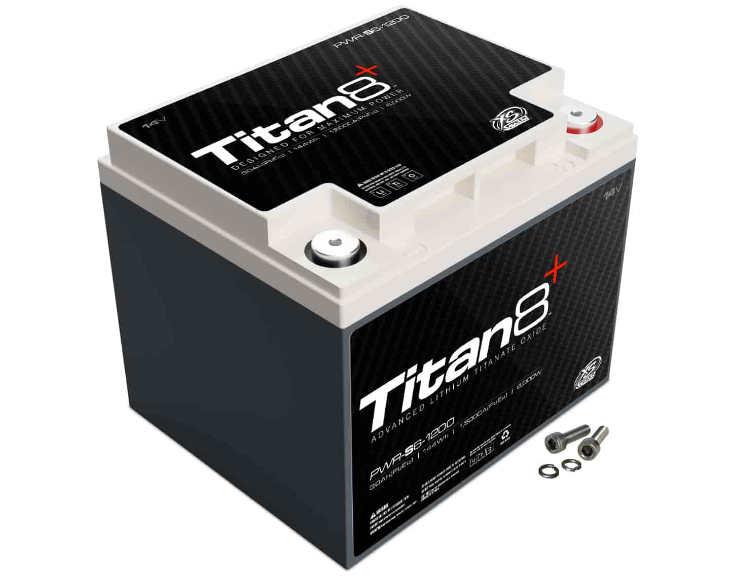 XS Power PWR-S6-1200: 14V Titan8 Lithium Battery | BCI Group Number: 12 |  Dimensions: 7.790 in. L x 6.540 in. W x 6.690 in. H | CA: 1,000 | Max Amps:  2,000
