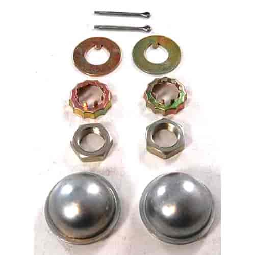 2 CHROME ROTOR HARDWARE KIT DUST CUP SPINDLE