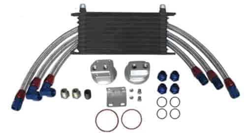 10 ROW OIL COOLER KIT WITH BRAIDED HOSE