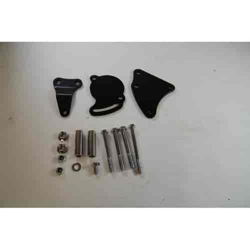 BLACK SB CHEVY TYPE II POWER STEERING BRACKET KIT FIT SWP