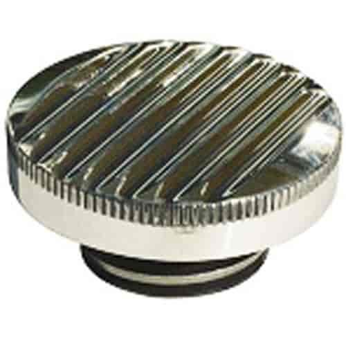 ALUMINUM RADIATOR CAP FINNED POL W/SATIN TOP