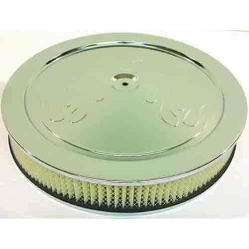 Round Flame Style Muscle Car Style Top Air Cleaner Set 14" x 3"