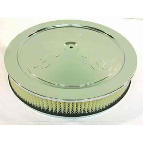 Round Flame Style Muscle Car Style Top Air Cleaner Set 14" x 3"