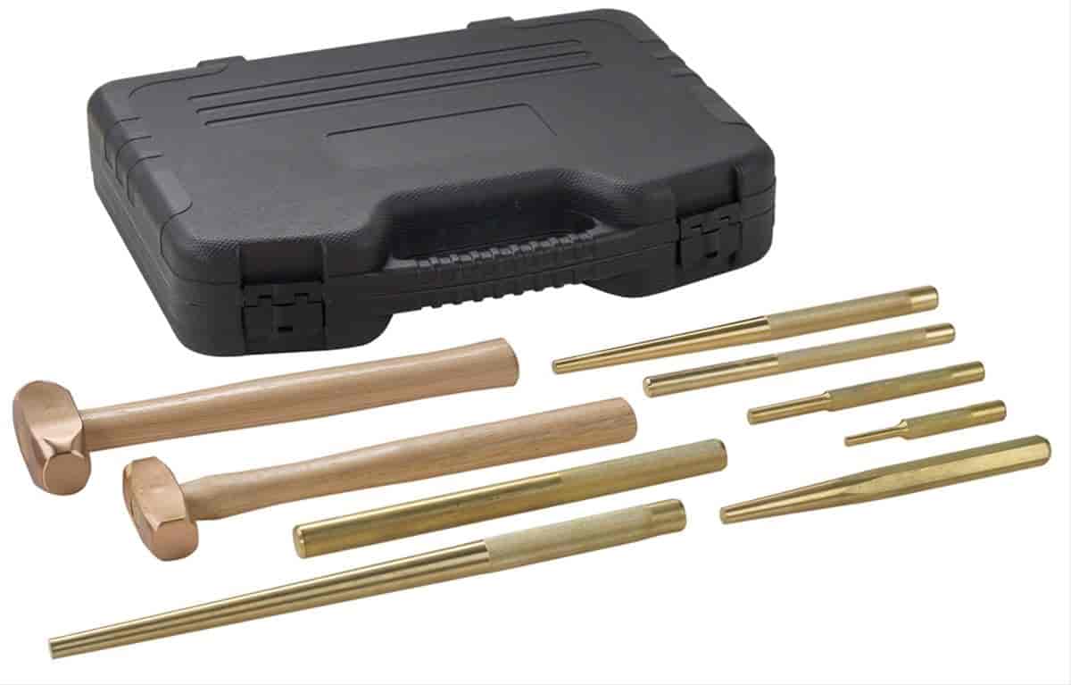 9 Pc Master Brass Hammer and Punch Set