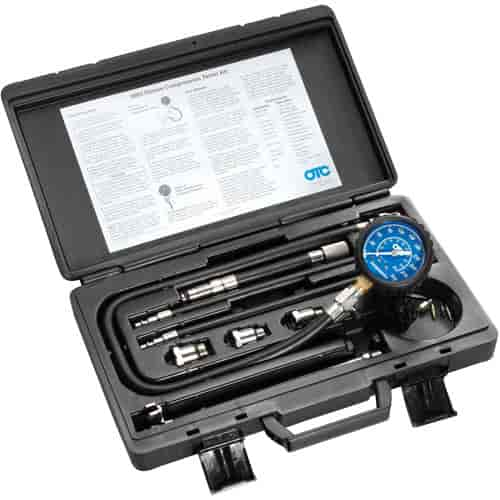 Deluxe Compression Tester Kit Complete Package For Testing Gasoline Engines Includes: