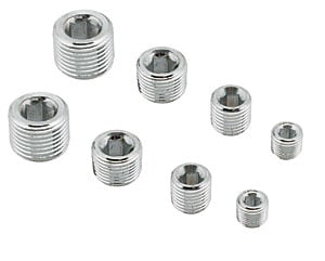 Chrome-Plated Pipe Plugs 8/pkg (2 each of: 1/8